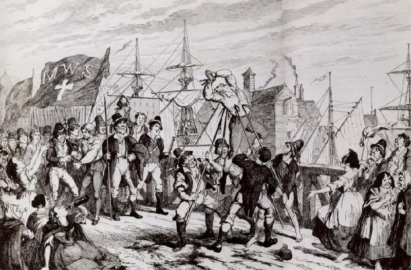 Thomas Pakenham The rebels executing their prisoners on the bridge at Wexford Norge oil painting art